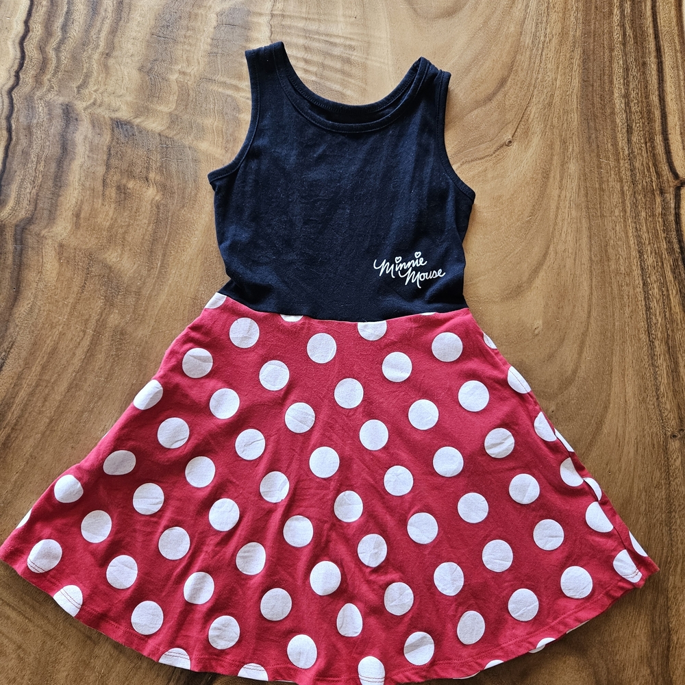 Disney Size 6 Minnie Mouse Dress Red Whitw Pilka Dot